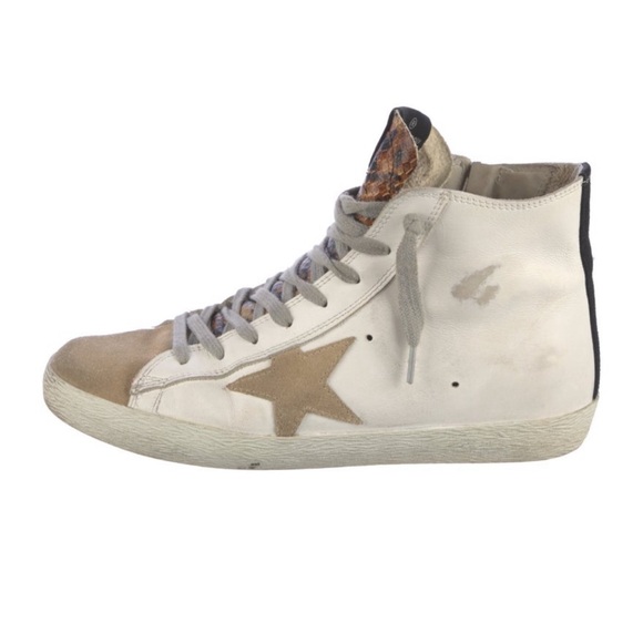 Golden Goose Francy private Edition Mixed Leather High-Top Sneakers- #243 - Picture 4 of 12